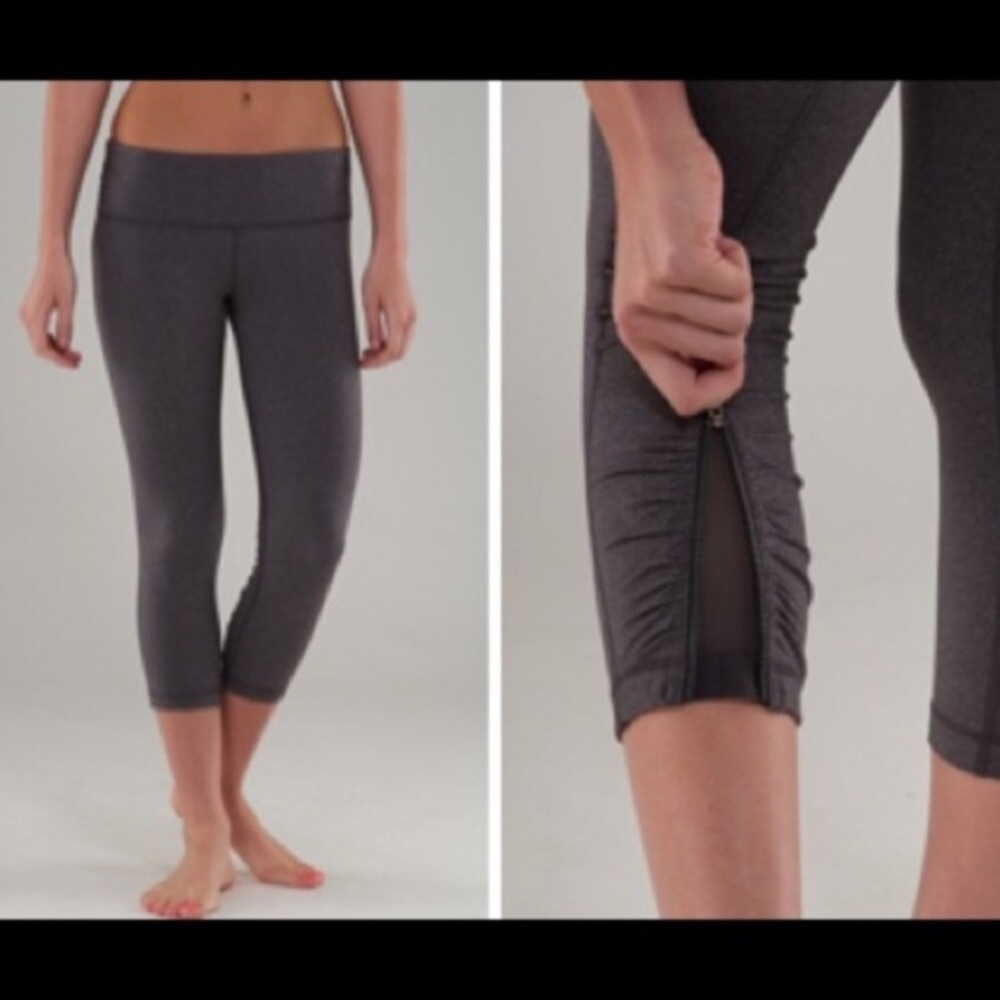 Lululemon Cardio Kick Crop Heathered Black 010